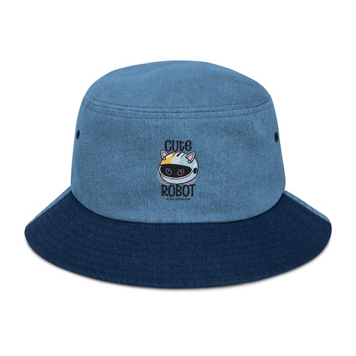 [ID: 501-G451] Cute Cat - AI Denim Bucket Hat