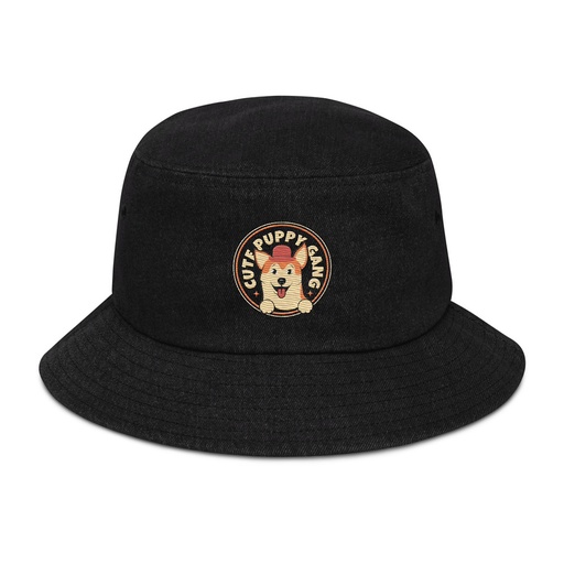 [ID: 501-G453] Cute Puppy Gang - Corgi Denim Bucket Hat