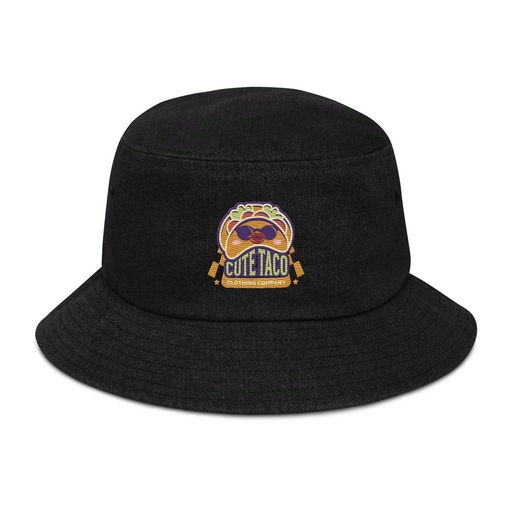 [ID: 501-G454] Cute Taco - Colorful Mexican Tortilla Denim Bucket Hat