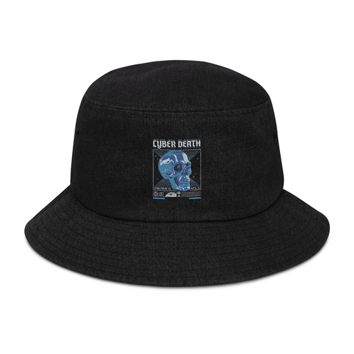 [ID: 501-G457] Cyber Death - Skull Denim Bucket Hat