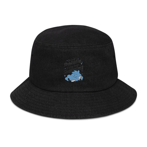 [ID: 501-G485] Delulu is the Solulu! - Typographic Cartoon Streetwear Denim Bucket Hat