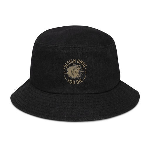 [ID: 501-G490] DESIGN UNTIL YOU DIE Denim Bucket Hat