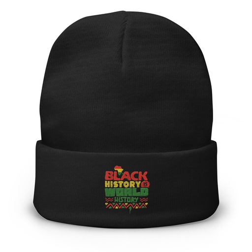 [ID: 81-G219] Black History is World History - Heritage Awareness Knit Beanie