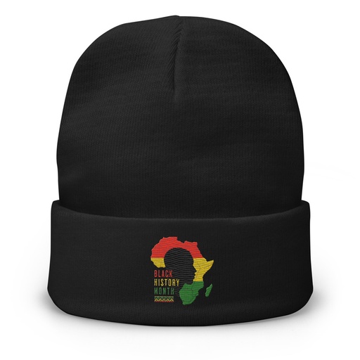 [ID: 81-G221] Black History Month - African Continent Knit Beanie