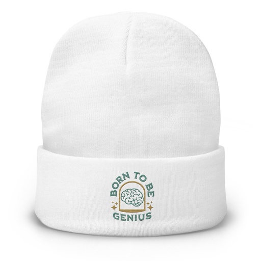 [ID: 81-G260] Born To Be Genius - Brain Knit Beanie
