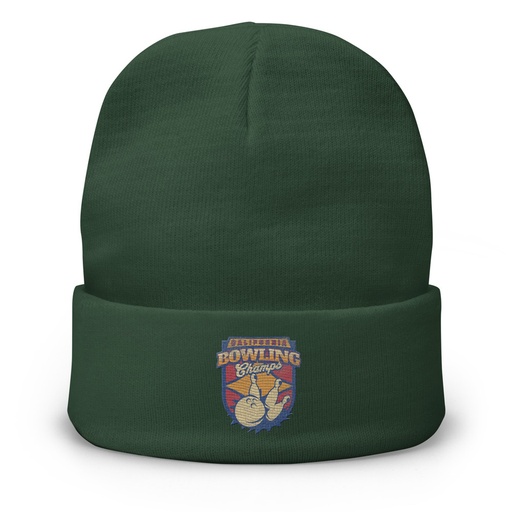 [ID: 81-G275] Bowling Championship - Retro Athlectic Sports Knit Beanie