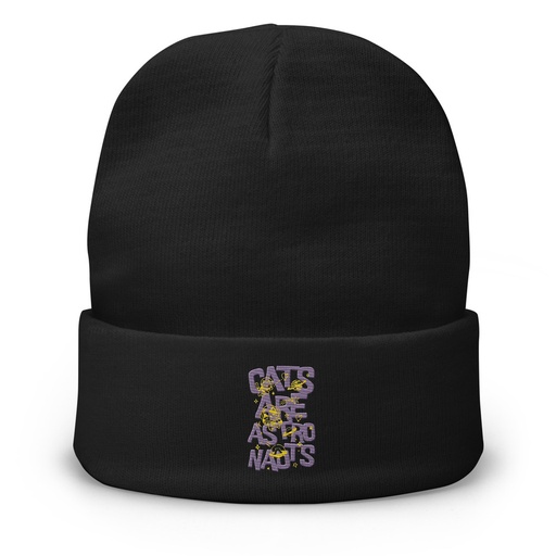 [ID: 81-G346] Cats are Astronauts Knit Beanie
