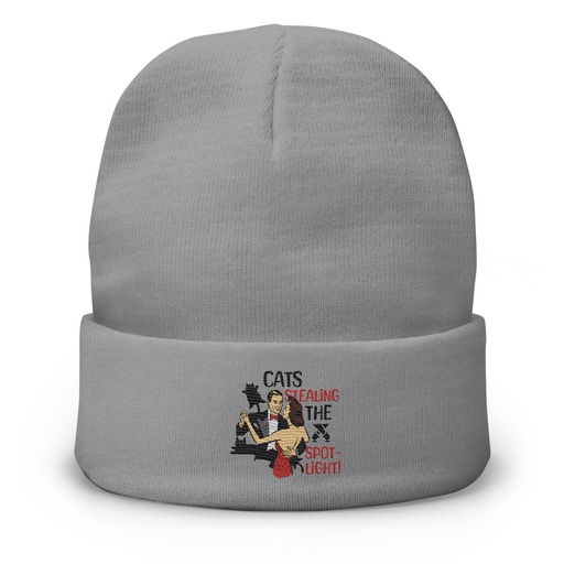 [ID: 81-G348] Cats Stealing the Spotlight Knit Beanie