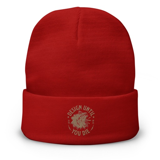 [ID: 81-G490] DESIGN UNTIL YOU DIE Knit Beanie
