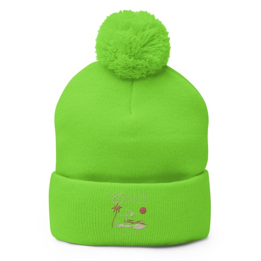 [ID: 93-G1] '85 Daze California Pom-Pom Knit Cap