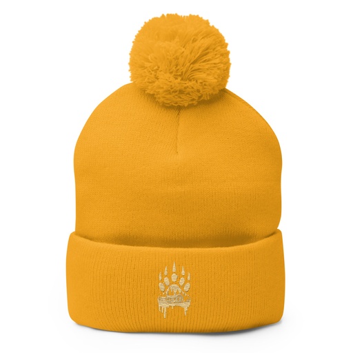 [ID: 93-G14] A Beary Good Home Pom-Pom Knit Cap