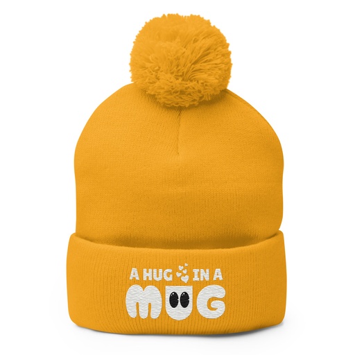 [ID: 93-G17] A Hug in a Mug - Funny Cartoon Pom-Pom Knit Cap
