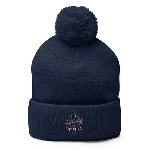 [ID: 93-G24] Adrenaline in my Veins - Victorian Pom-Pom Knit Cap