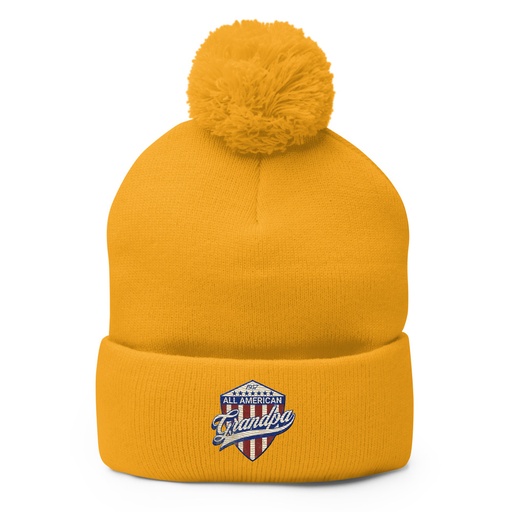 [ID: 93-G41] all american grandpa Pom-Pom Knit Cap