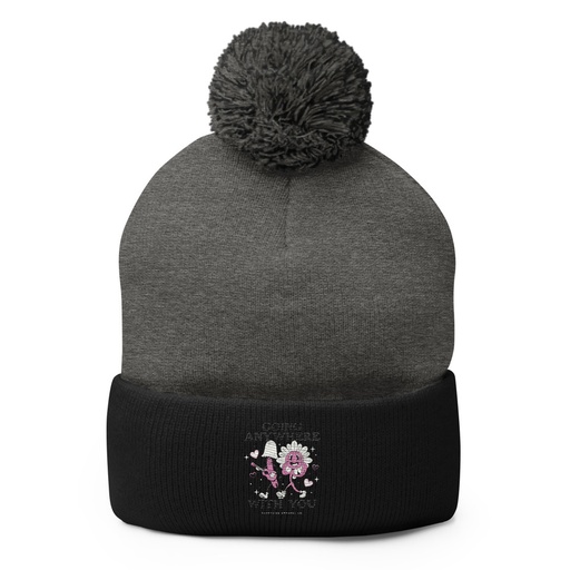 [ID: 93-G93] Anywhere With You - Typographic Cartoon Streetwear Pom-Pom Knit Cap