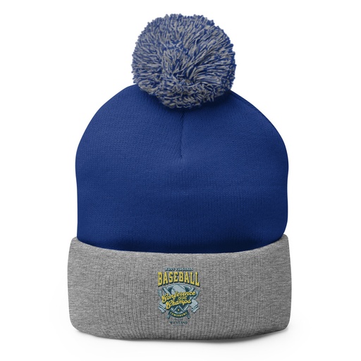 [ID: 93-G141] Baseball Conference Championships - Athlectic Badge Pom-Pom Knit Cap