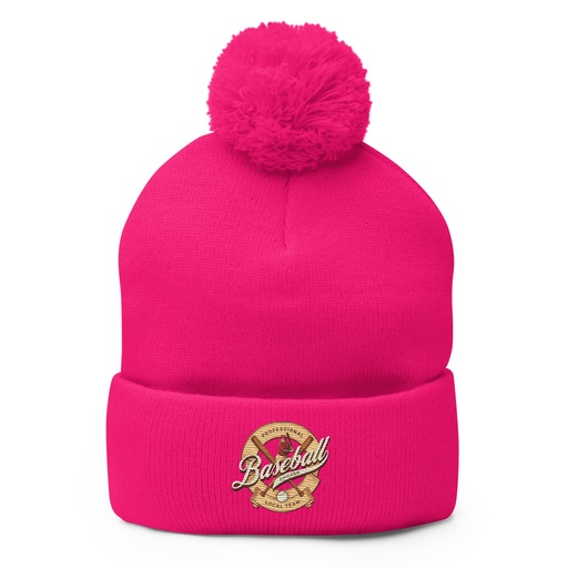 [ID: 93-G145] Baseball Team - College Sports Pom-Pom Knit Cap