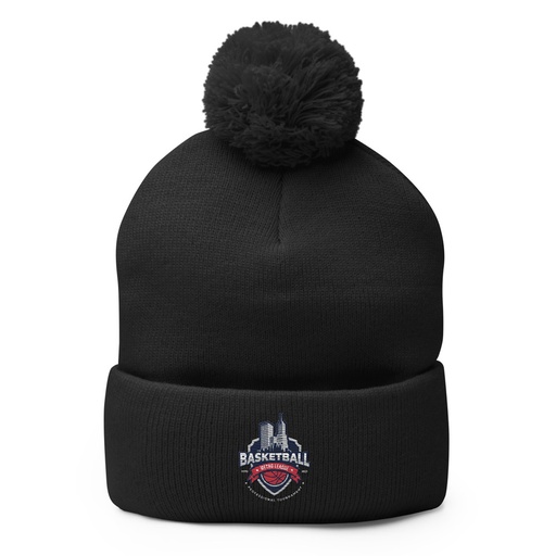 [ID: 93-G149] Basketball Sports Logo Pom-Pom Knit Cap
