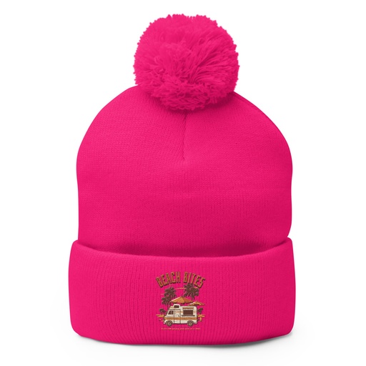[ID: 93-G162] Beach Bites Pom-Pom Knit Cap
