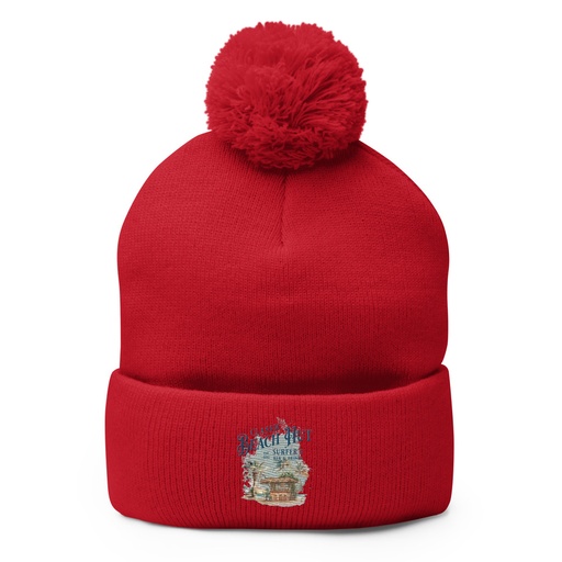 [ID: 93-G166] Beach Hut Pom-Pom Knit Cap