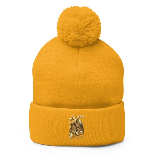 [ID: 93-G206] Bigfoot Legend  - Appalachian Forest Pom-Pom Knit Cap