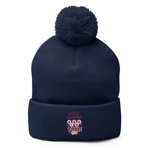 [ID: 93-G209] Bingo Queen - Retro Crown Pom-Pom Knit Cap
