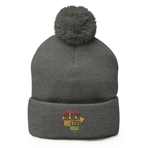 [ID: 93-G217] Black History - Heritage Map Pom-Pom Knit Cap
