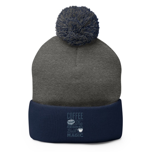 [ID: 93-G227] Black Magic Coffee - Simple Cup Pom-Pom Knit Cap