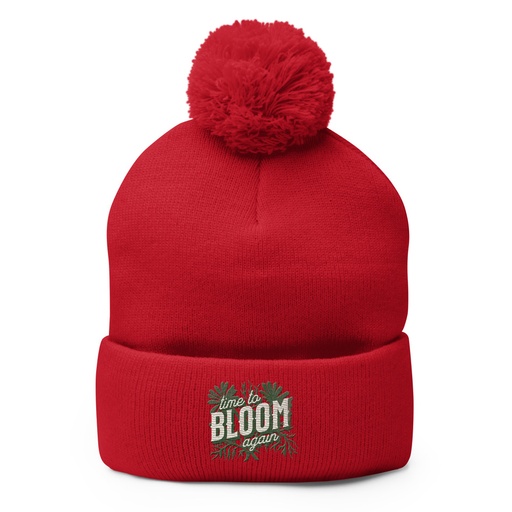 [ID: 93-G239] Bloom Again Pom-Pom Knit Cap