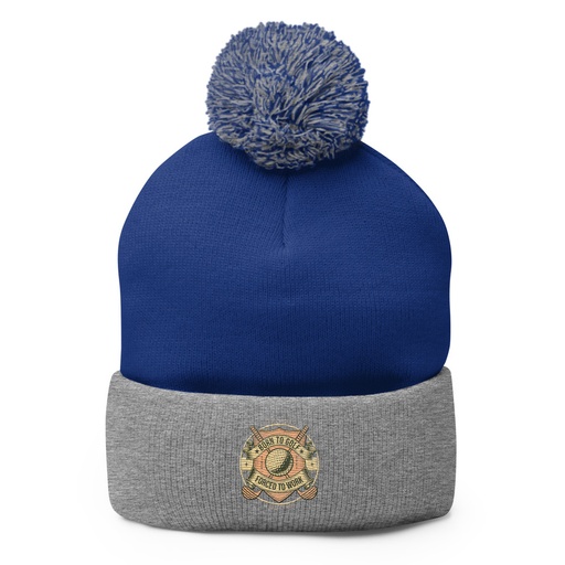 [ID: 93-G266] Born To Golf Pom-Pom Knit Cap