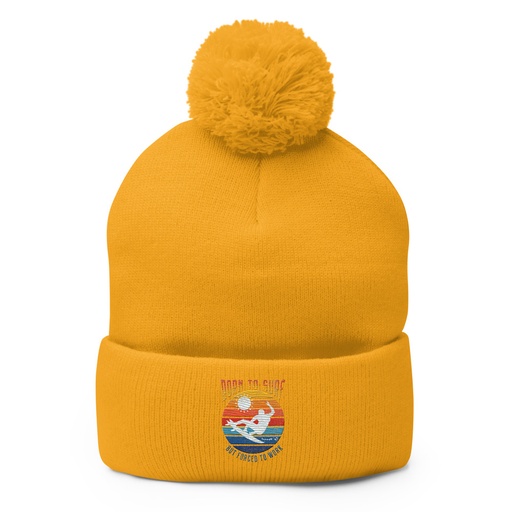 [ID: 93-G270] Born to Surf - But Forced to Work Pom-Pom Knit Cap