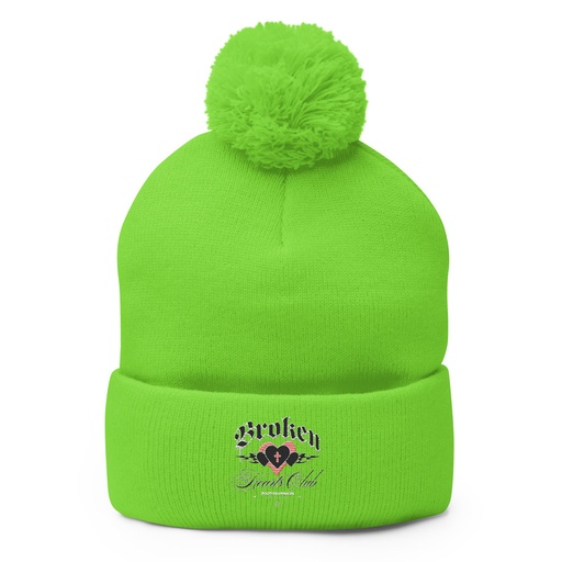 [ID: 93-G287] Broken Hearts Club Pom-Pom Knit Cap