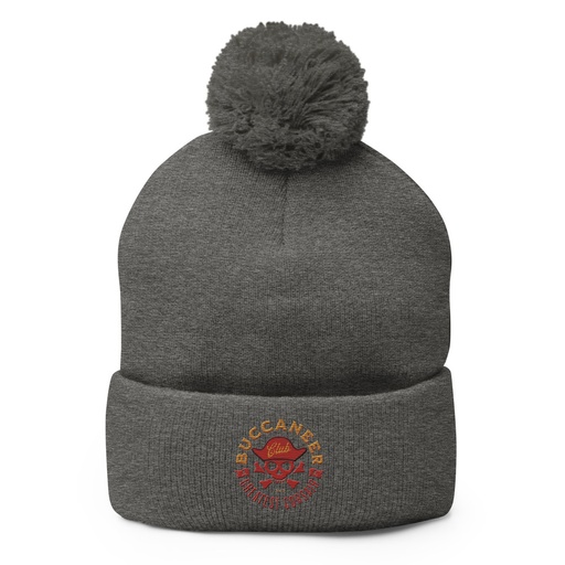 [ID: 93-G293] Buccaneer Club - Pirate Skull Pom-Pom Knit Cap