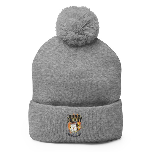 [ID: 93-G297] Burn Bright Pom-Pom Knit Cap