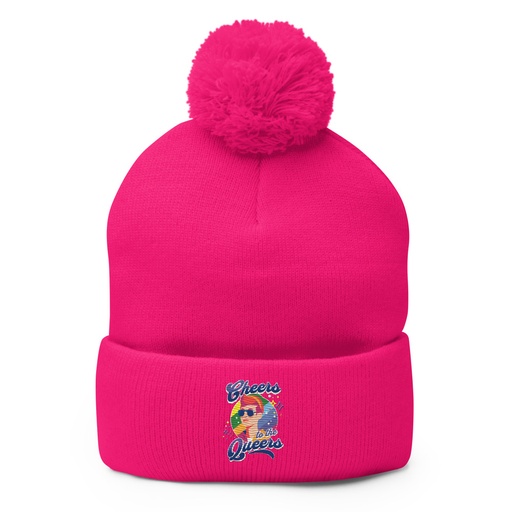 [ID: 93-G362] Cheers to the Queers Pom-Pom Knit Cap