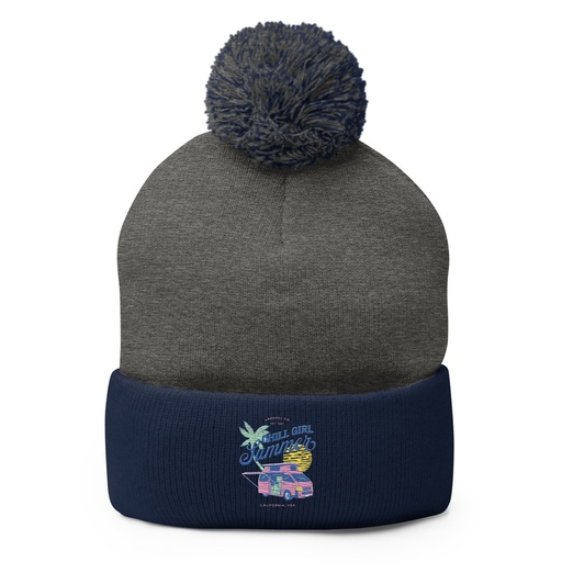[ID: 93-G366] Chill Girl Summer Pom-Pom Knit Cap