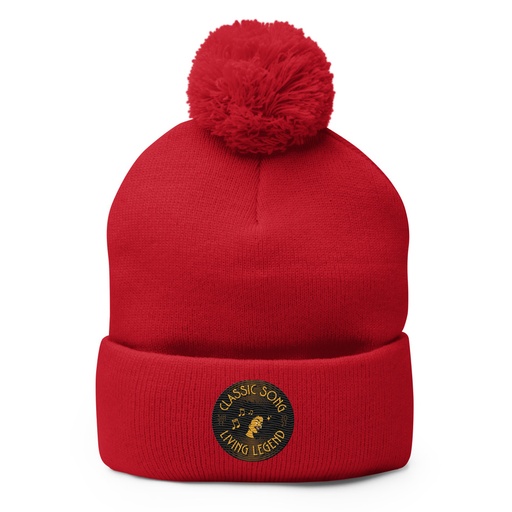 [ID: 93-G385] Classic Song - Music Record Pom-Pom Knit Cap