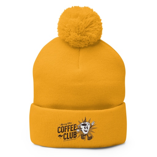 [ID: 93-G396] Coffee Club Pom-Pom Knit Cap