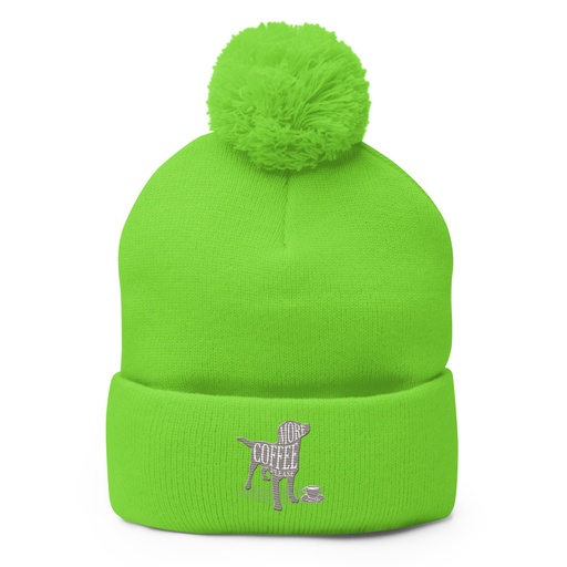 [ID: 93-G399] Coffee Dog Pom-Pom Knit Cap