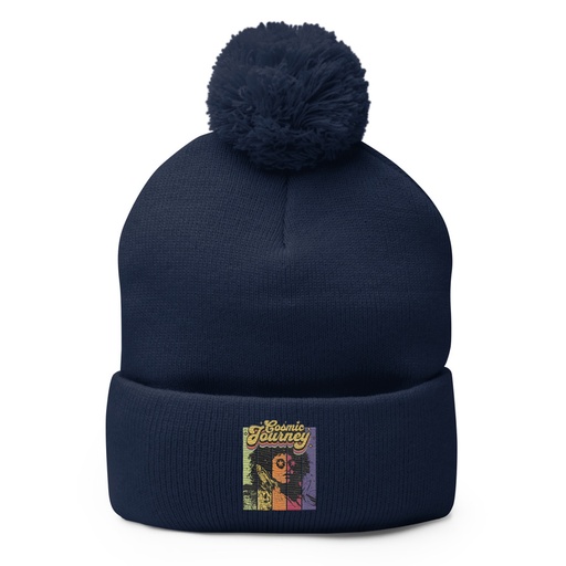 [ID: 93-G422] Cosmic Journey Rainbow Retro Pom-Pom Knit Cap