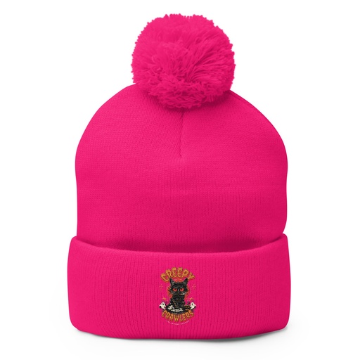 [ID: 93-G437] Creepy Crawlers Halloween Pom-Pom Knit Cap