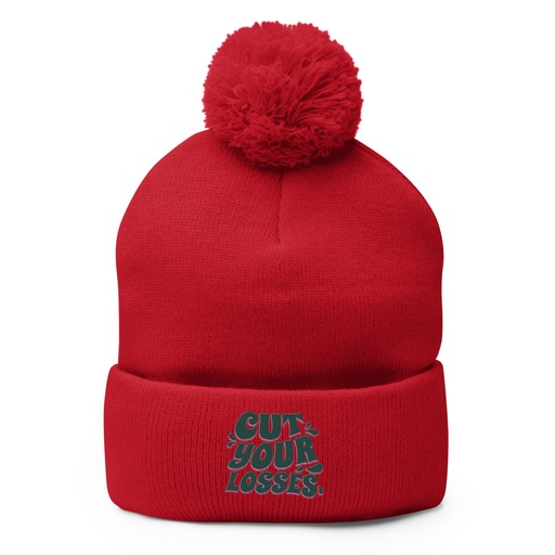 [ID: 93-G448] Cut your Losses Pom-Pom Knit Cap