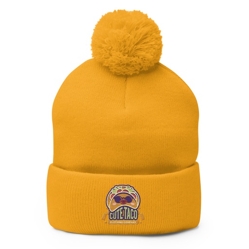 [ID: 93-G454] Cute Taco - Colorful Mexican Tortilla Pom-Pom Knit Cap