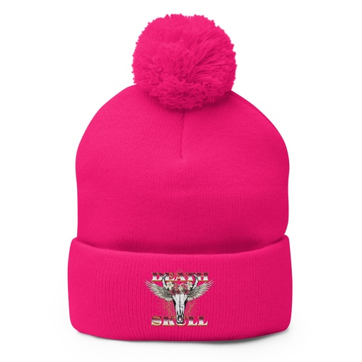 [ID: 93-G474] Deah Skull Pom-Pom Knit Cap