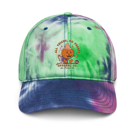 [ID: 480-G47] All Tricks No Treats - Pumpkin Mascot Tie-Dye Hat