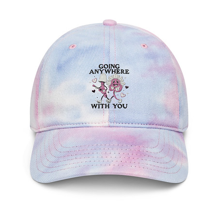 [ID: 480-G93] Anywhere With You - Typographic Cartoon Streetwear Tie-Dye Hat