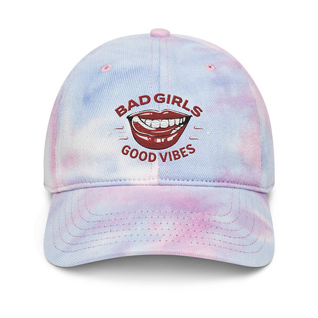 [ID: 480-G126] Bad Girls Good Vibes - Sexy Lips Tie-Dye Hat