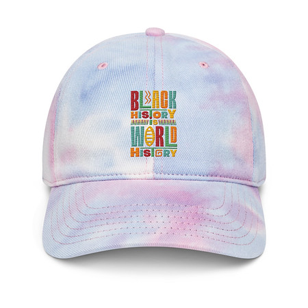 [ID: 480-G218] Black History Is World History - Colorful Typography Tie-Dye Hat