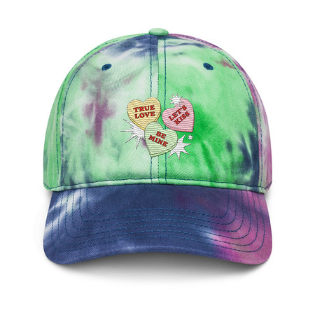 [ID: 480-G331] Candy Hearts - Valentine's Day Tie-Dye Hat