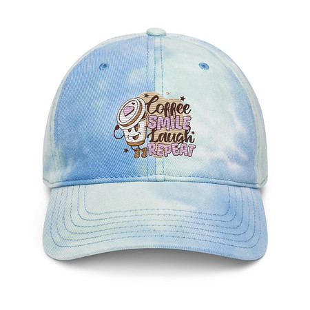 [ID: 480-G402] Coffee is Happiness - Retro Cartoon Mascot Tie-Dye Hat